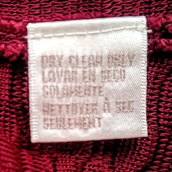 Vintage Jones New York Burgundy Red Knit V-Neck Sweater - Picture 5 of 5